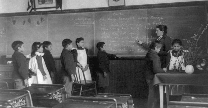 American Indian boarding school students. U.S. Library of Congress.