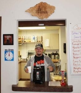 Adam, at the College of Menominee Nation's coffee shop
