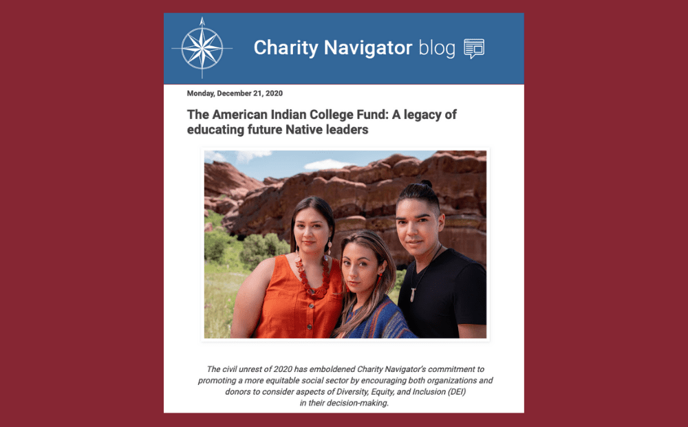 Charity Navigator Highlights the American Indian College Fund